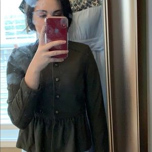 Army green button up